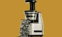 a juicer with dollars coming out 