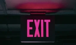 a sign that says exit