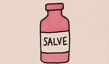 a pink bottle that says Salve