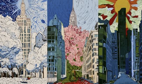 artistic representation of the seasons in Manhattan 