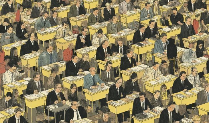 crowded desks