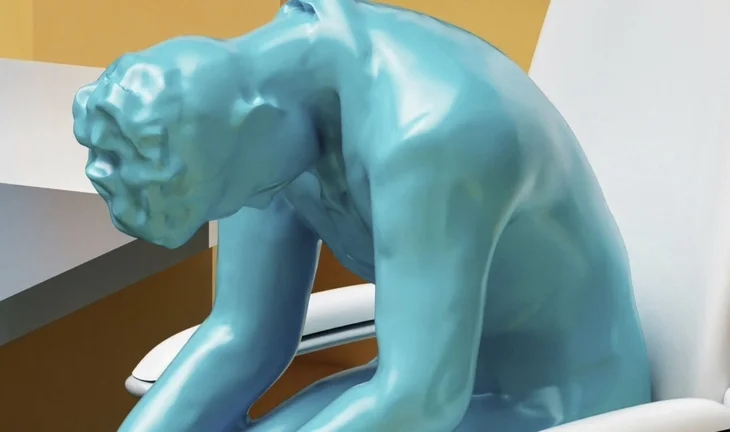 a blue figure who's been fired 
