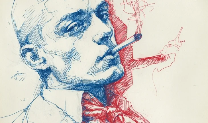 man smoking a cigarette